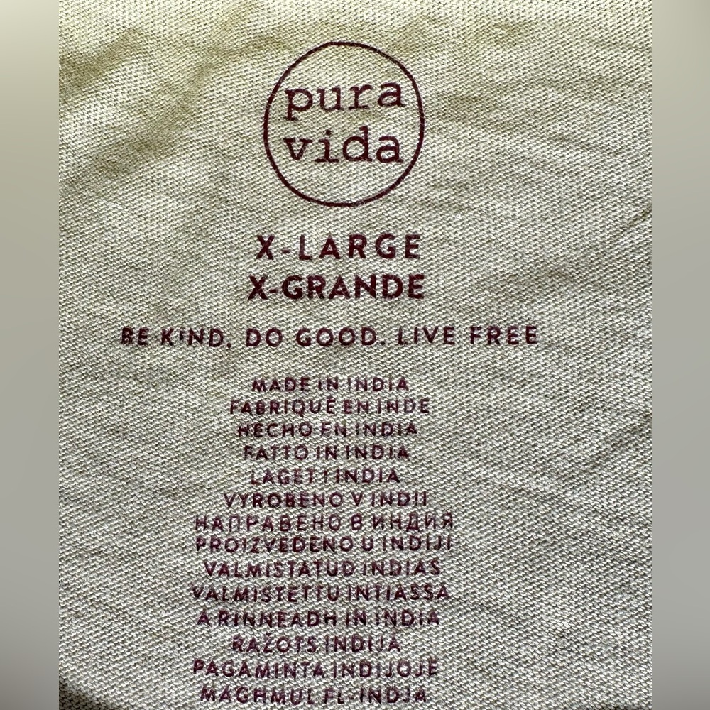 PURA VIDA PURAVIDA BORN TO ROAM CREW TEE LARGE oversized Yellow Graphic Tee - Picture 8 of 17